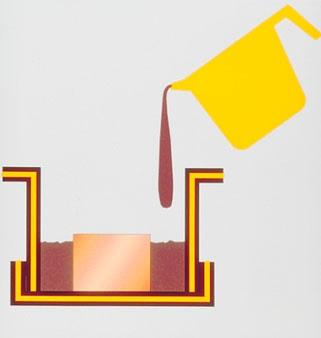 Illustration of the cold mounting process using Epoxy.