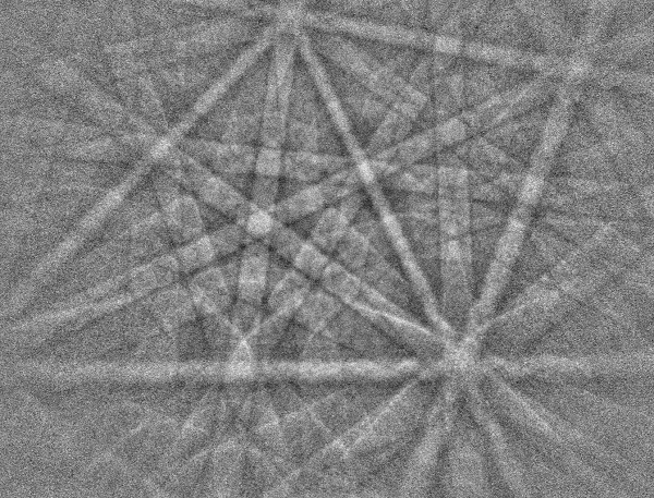 EBSD pattern collected with a 2 nA beam current and 36 ms exposure time