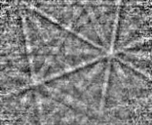 EBSD pattern collected from an FCC Fe (austenite) grain
