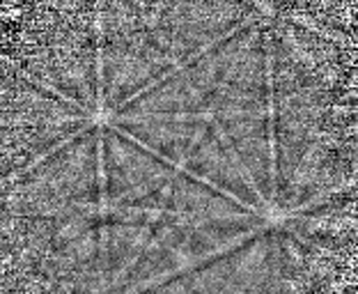 Low resolution, noisy and low electron dose EBSP from FCC Fe