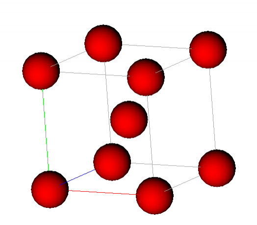 Atomic structure of a ferrite body centred cubic unit cell