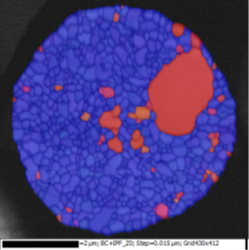 EBSD inverse pole figure map from gold wire