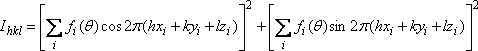 The mechanisms giving rise to the Kikuchi band intensities and profile shapes are complex. As an approximation, the intensity of a Kikuchi band for the plane (hkl) is given by this equation. 