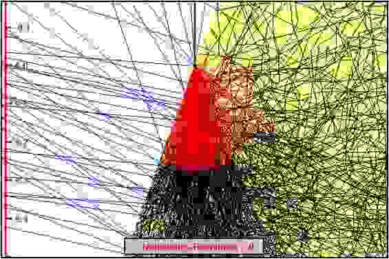 Monte Carlo electron simulation of the specimen-beam interaction for a bulk tilted Ni sample at 25 keV