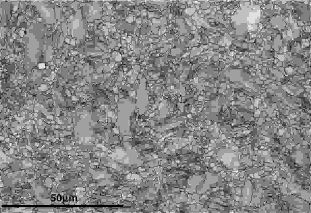 EBSD pattern quality map of a deformed Ti64 alloy sample