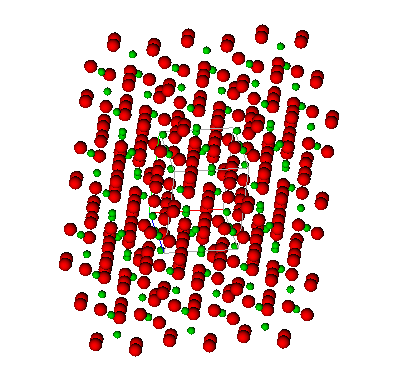 Schematic illustration of the crystalline lattice of a crystal of cementite