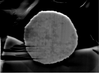 Cross section of gold wire prepared by SEM-FIB