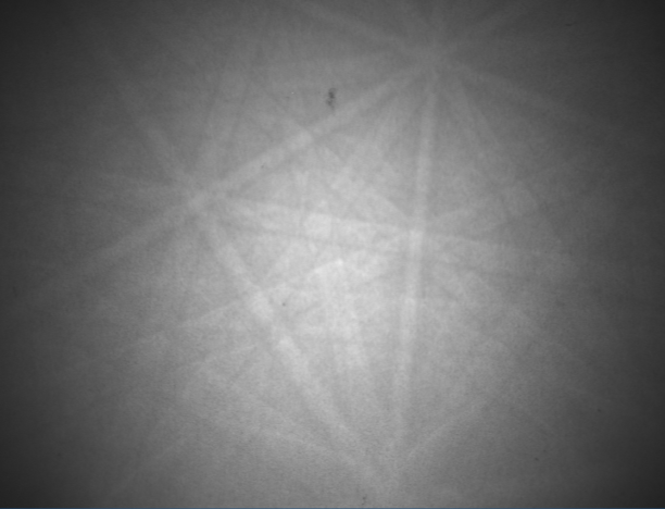 Raw EBSD pattern without any background processing Raw EBSD pattern without any background processing